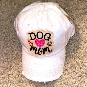Brand new with tags dog mom cap, bedazzled heart